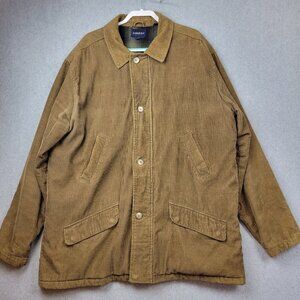 Vintage Corduroy Jacket Mens Size 2XL Tall Harbor Bay Tan Plaid Blanket Liner